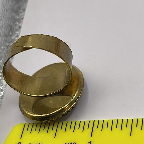 9/3 Todays show gift Big vintage mosaic brass red blue necklace pendant & more - Picture 10 of 14